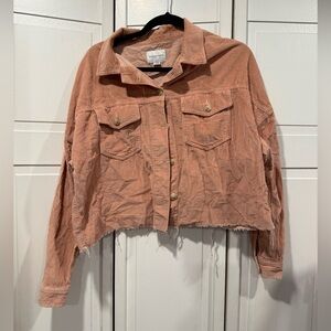 American Eagle cropped corduroy shacket size medium